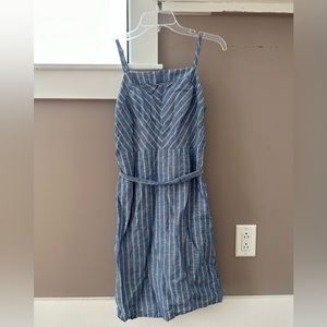 Kids navy blue dress with white strips. never worn.